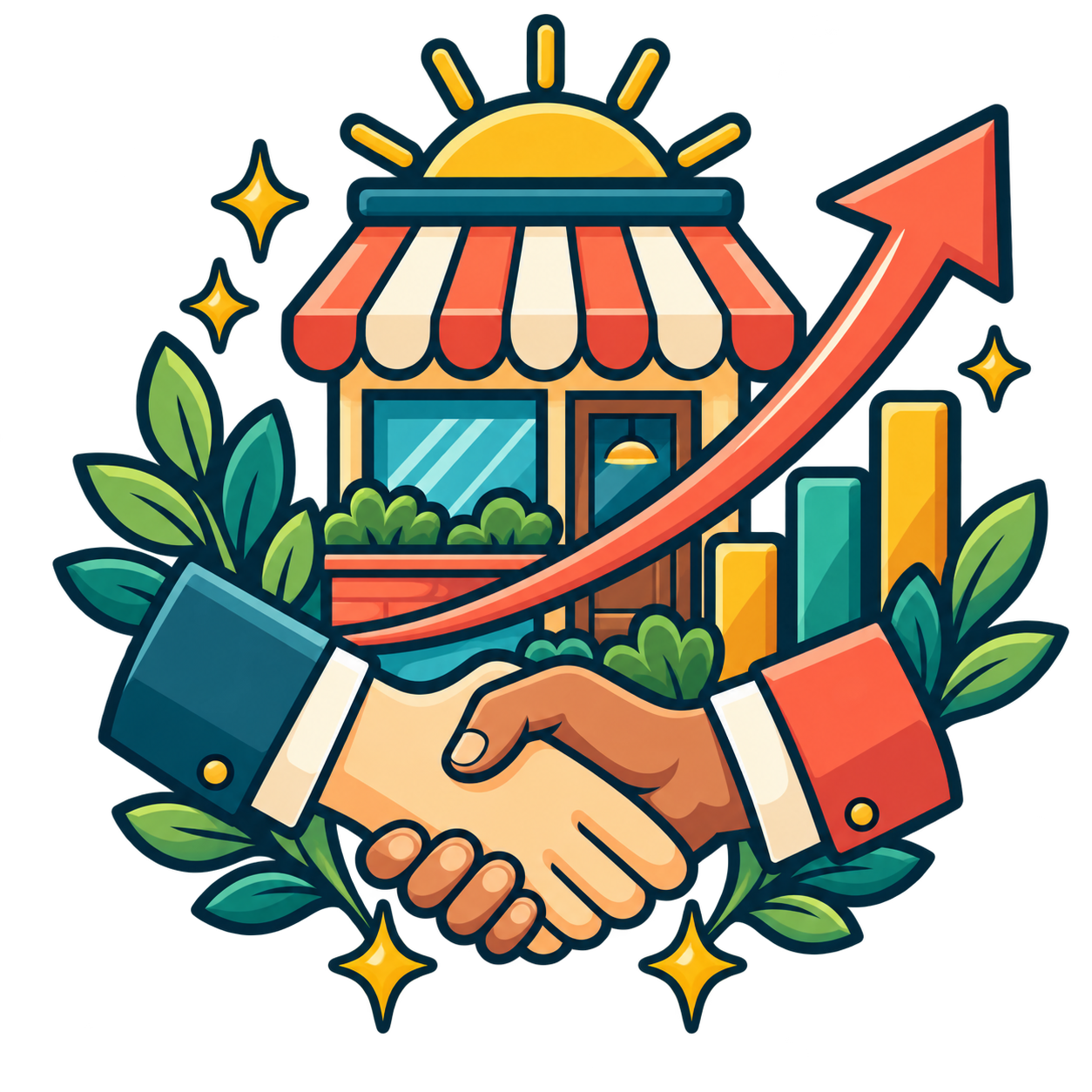 Small business storefront and growth clip art