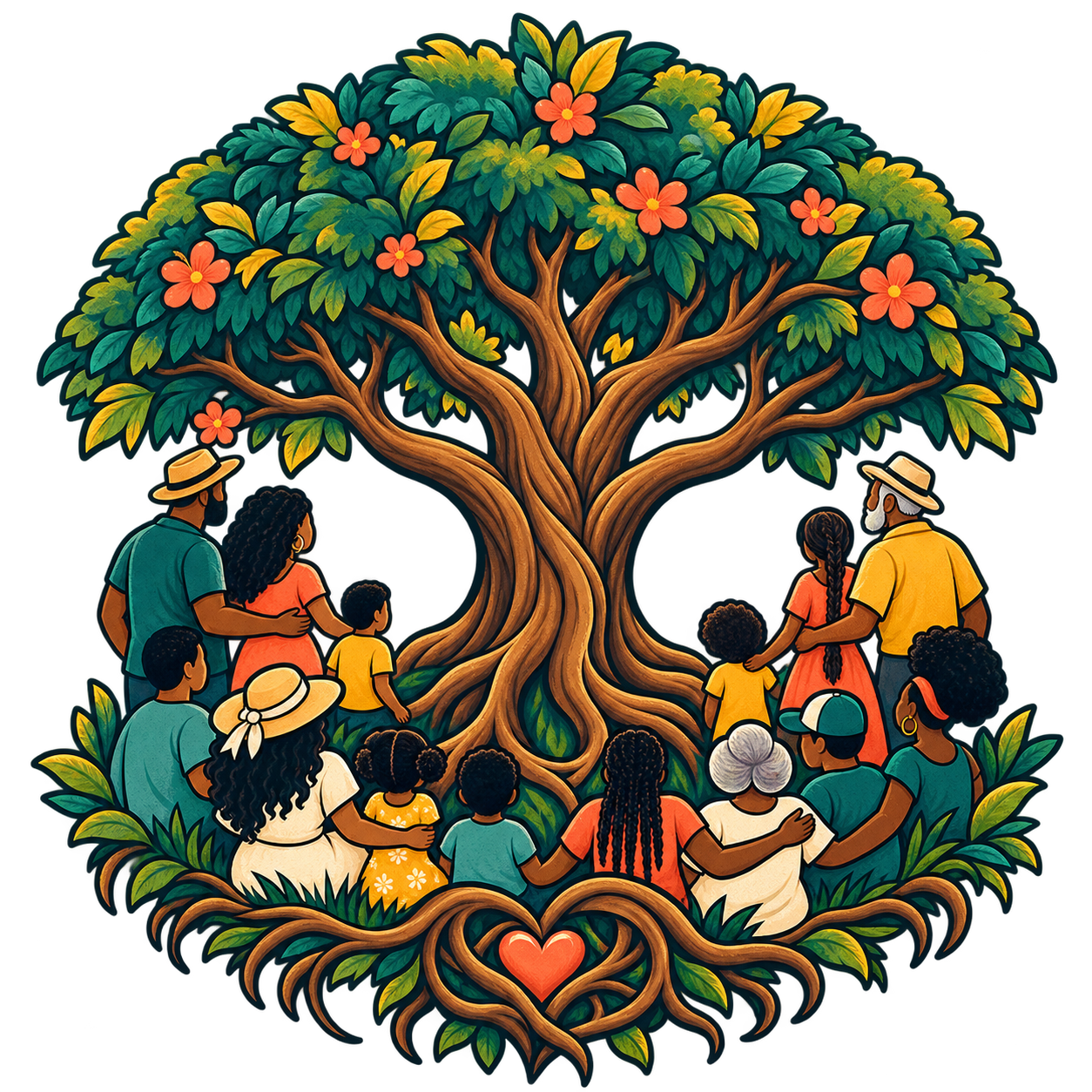 Family tree reunion clip art
